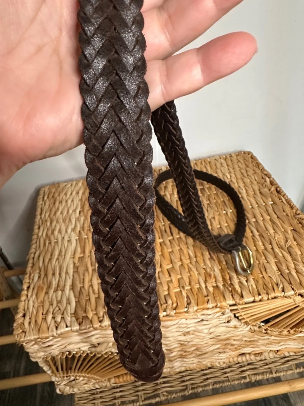 genuine leather handwoven braided